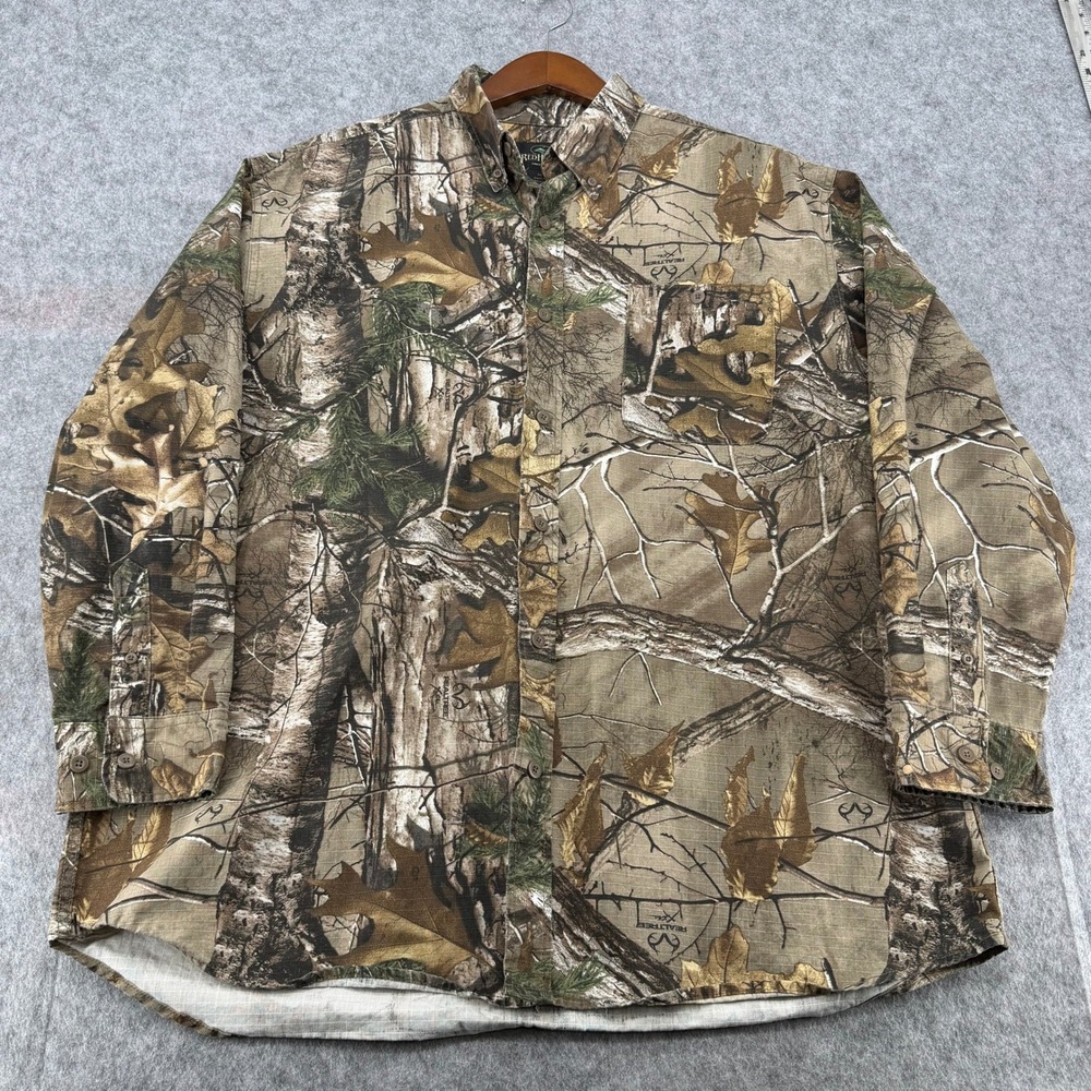 RedHead Mens XL Realtree Xtra Camo Ripstop Button Down Hunting Shirt Long Sleeve
